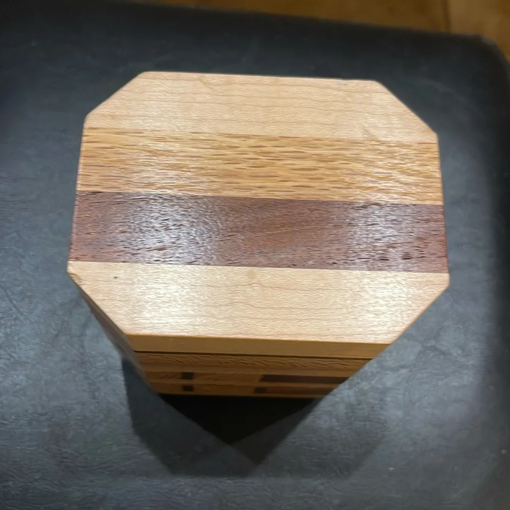 Hand carved wooden pencil holder